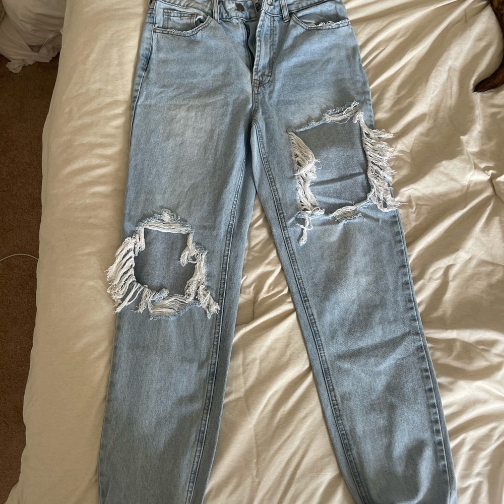 Distressed Light Blue Women's Mom Jeans NWOT